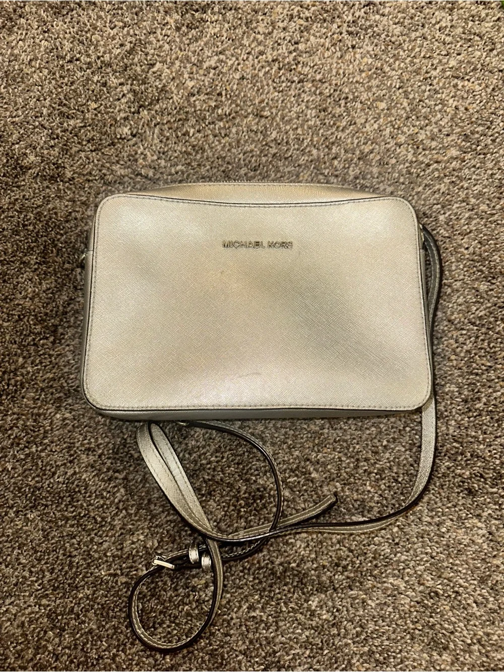 Silver Michael Kors Crossbody Bag